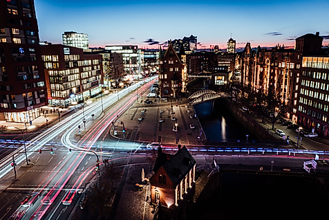 HafenCity Speicherstadt nachts