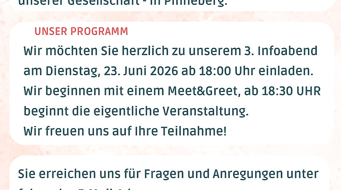 Einladungsflyer Informationen