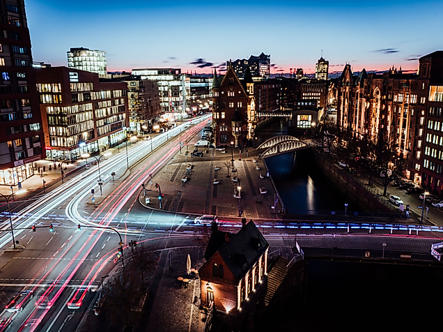 HafenCity Speicherstadt nachts