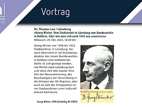 Vortrag über Georg Winter und das Stadtarchiv Lüneburg