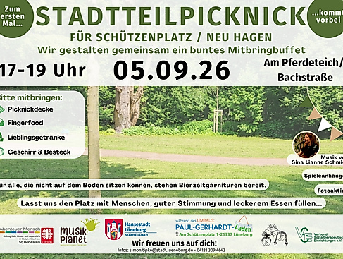 Stadtteilpicknick für Schützenplatz und Neu Hagen