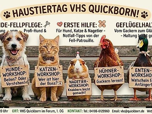 Einladung zum 1. großen Haustier-Tag in der VHS Quickborn