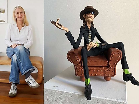 Marina Krohs mit einem ihrer bekanntesten schrägen Typen: Udo Lindenberg.