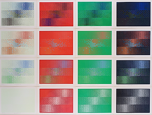 Almir Mavignier: permutation horizontal, 16-teilig, 1961, sammlung mavignier