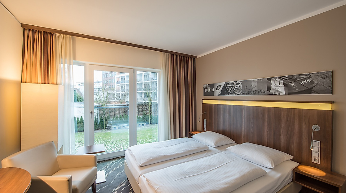 Heikotel - Hotel am Stadtpark Hamburg: Doppelzimmer Hofseite