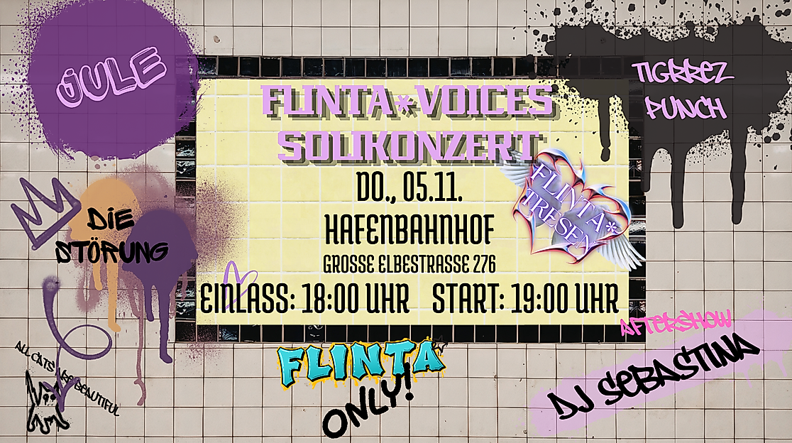 Werbung Querformat – Flinta* Voices Solikonzert