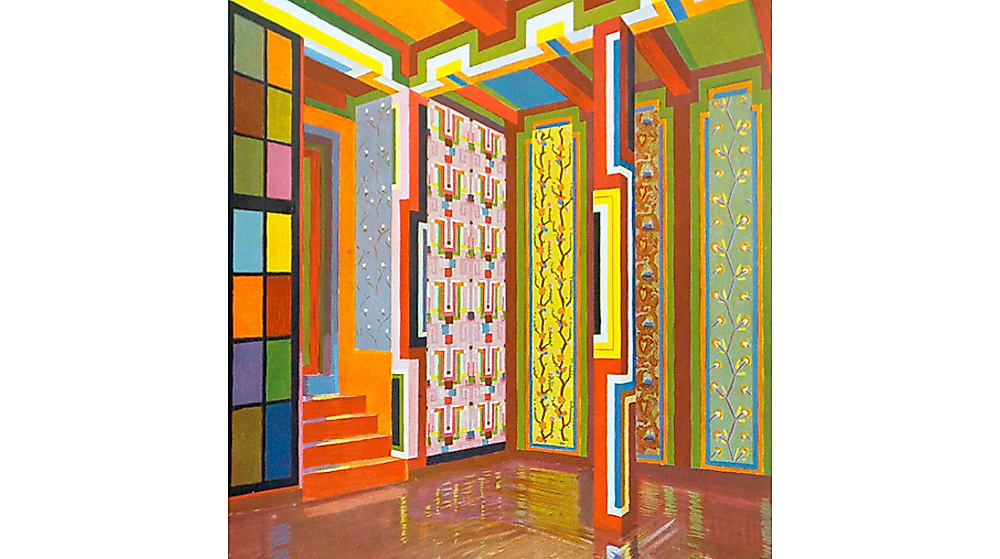Wenzel Hablik, Entwurf für einen Ausstellungsraum in der Tapetengroßhandlung Soetje, Itzehoe, 1921