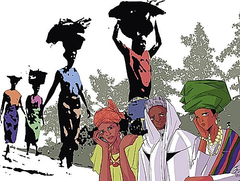 Frauen in Bewegung und Ruhe