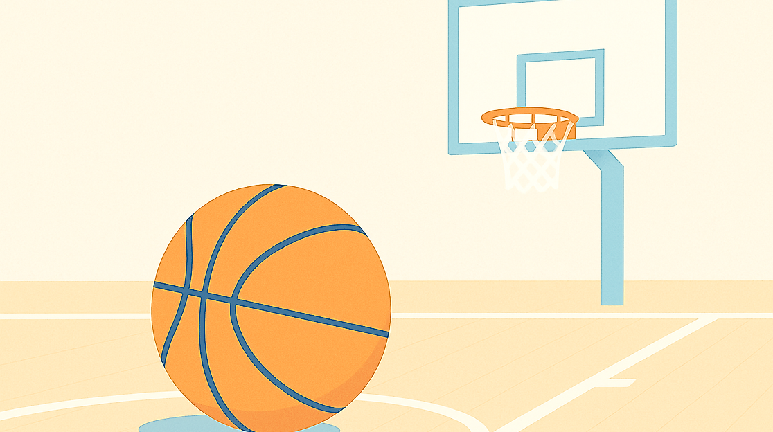 Basketballplatz im sanften Licht -quer