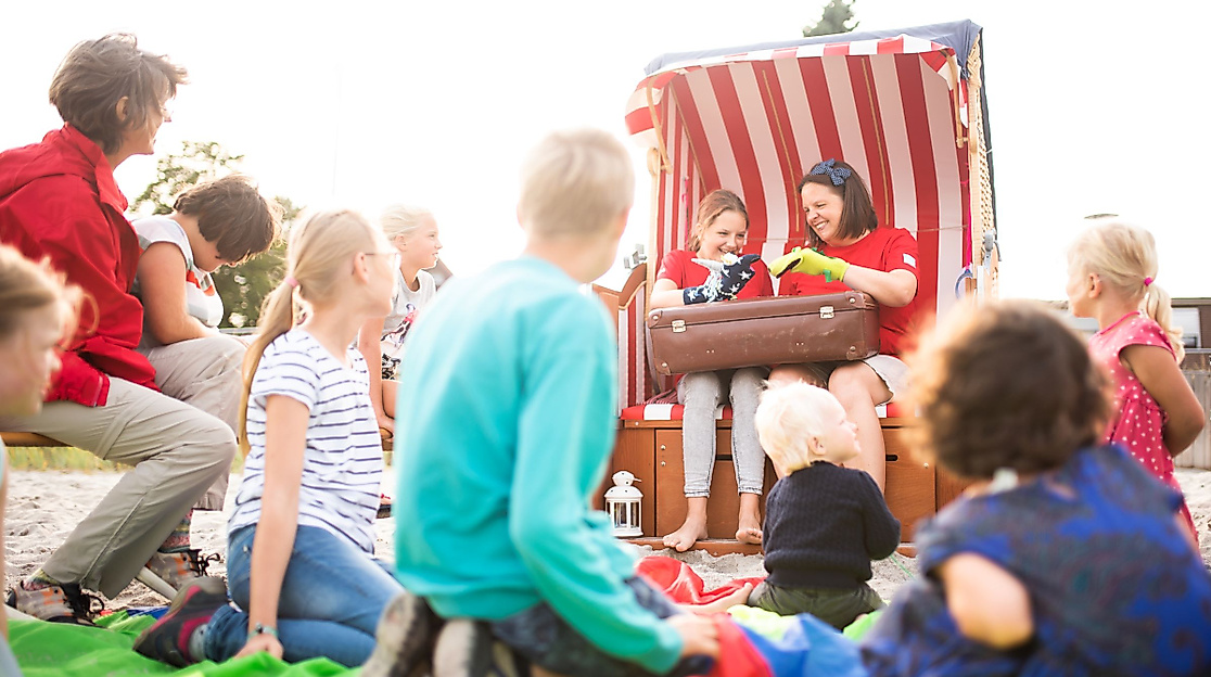 Gute Nacht Geschichten im Strandkorb