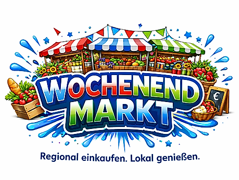 Wochenendmarkt Logo mit Slogan