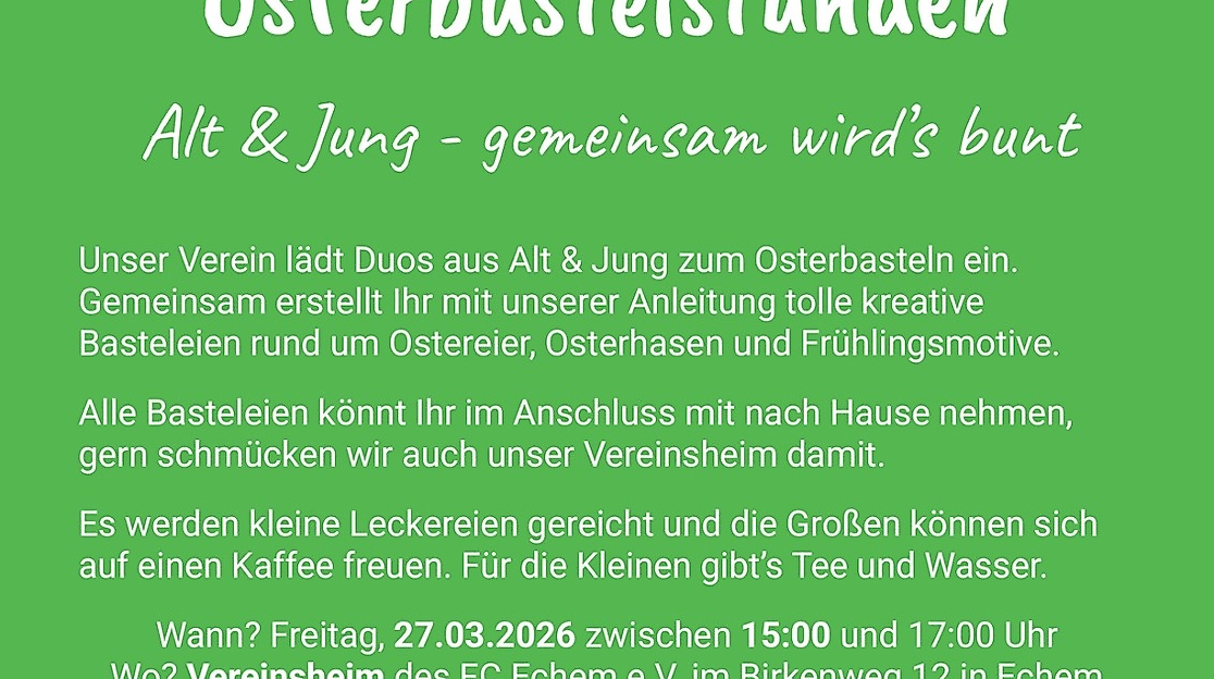 Osterbastelstunde - Alt & Jung: Gemeinsam wird’s bunt