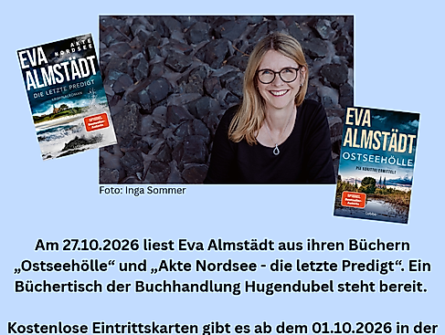 Plakat zur Lesung mit Eva Almstädt