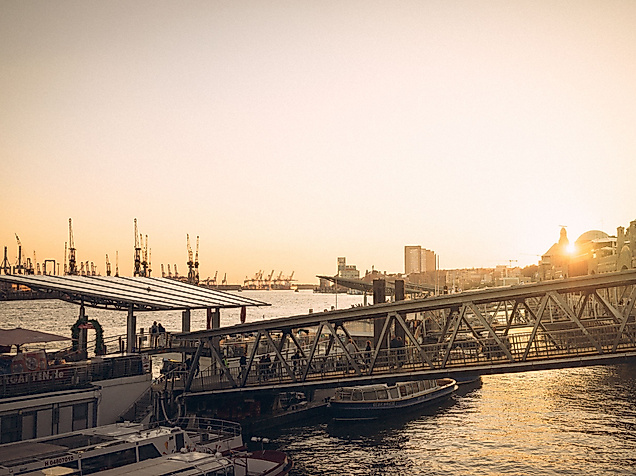 Landungsbrücken Sonnenuntergang