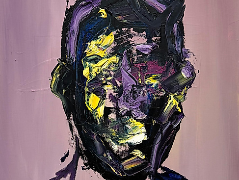 Monteiro Hasse, VIBRANT SCARS, Acryl und Ölfarbe auf Leinwand, 60 x 80 cm, 2025