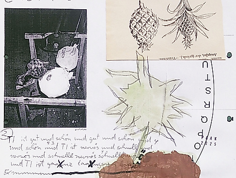 PAAK 1731 Colage Zeichnung auf Papier 2025 30x30cm