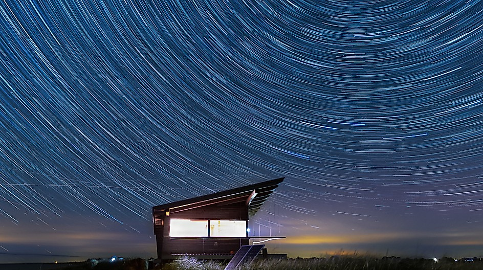 Zeitrafferaufnahme Sternenhimmel Fehmarn