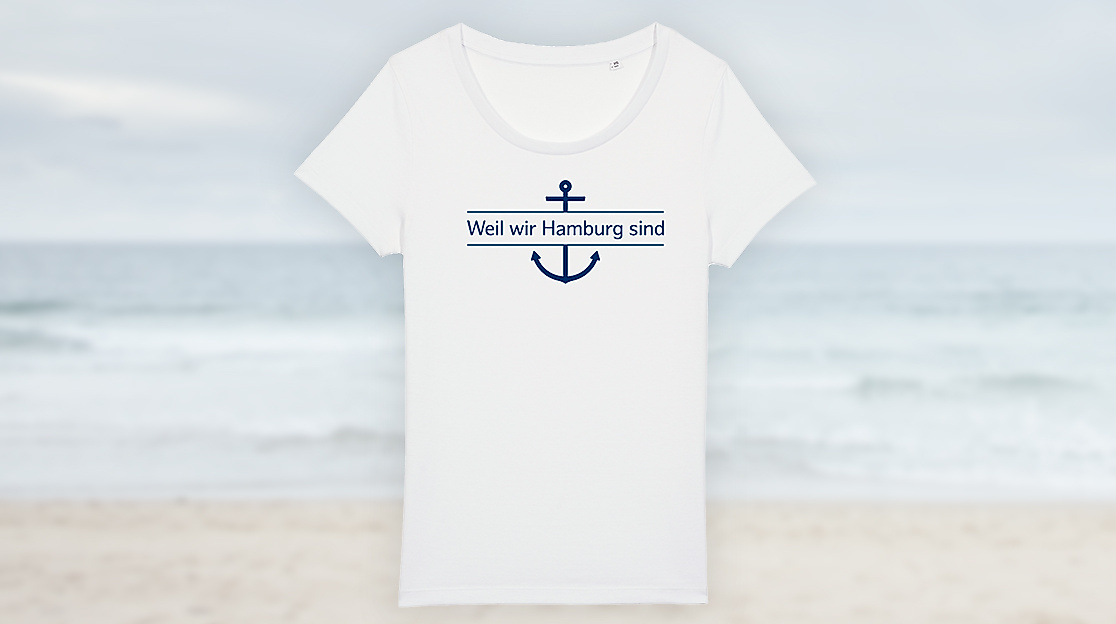 Weil wir Hamburg sind Damenshirt weiß