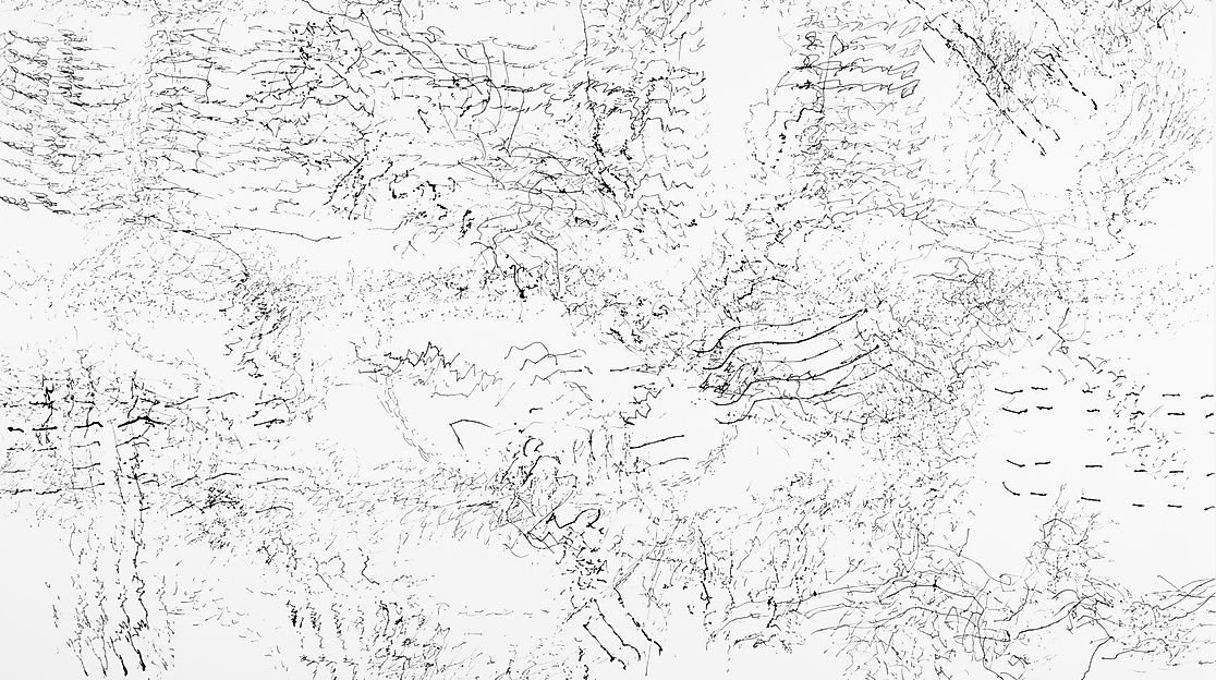 Katja Pudor, George Crumb, Black Angels, Thirteen Images from the Dark Land, 2025, Graphitstifte auf Papier, 42 x 59 cm