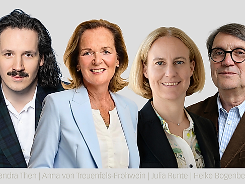 Valentin Schwarz, Anna von Treuenfels-Frowein, Dr. Julia Runte, Christoph Bartmann (v.l.n.r.)