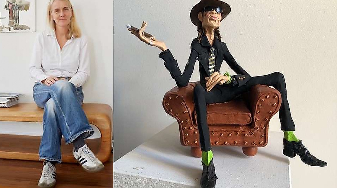 Marina Krohs mit einem ihrer bekanntesten schrägen Typen: Udo Lindenberg.