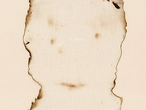 Lenke Rothman, from the series Faces Burnt in Fabric, 1976. Private collection.