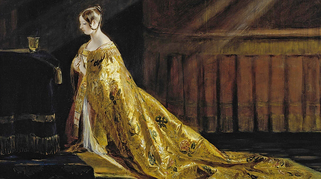 Queen Victoria in Her Coronation Robes, Gemälde von Charles Robert Leslie, 1838