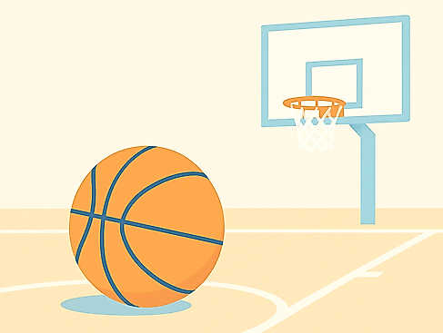 Basketballplatz im sanften Licht -quer