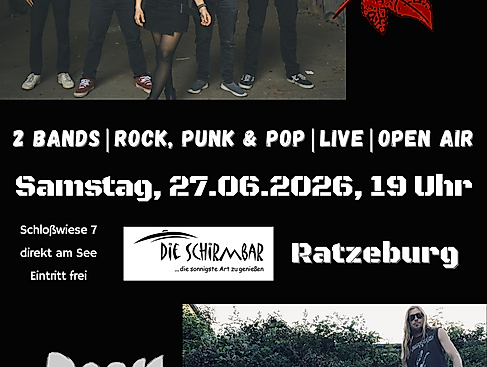 Rock, Punk & Pop mit zwei Bands in der Schirmbar Ratzeburg