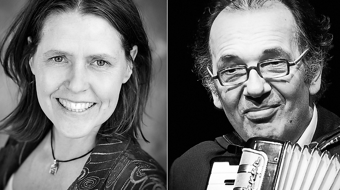 Claudia de Boer (Sprecherin) und Bardo Henning (Akkordeon)