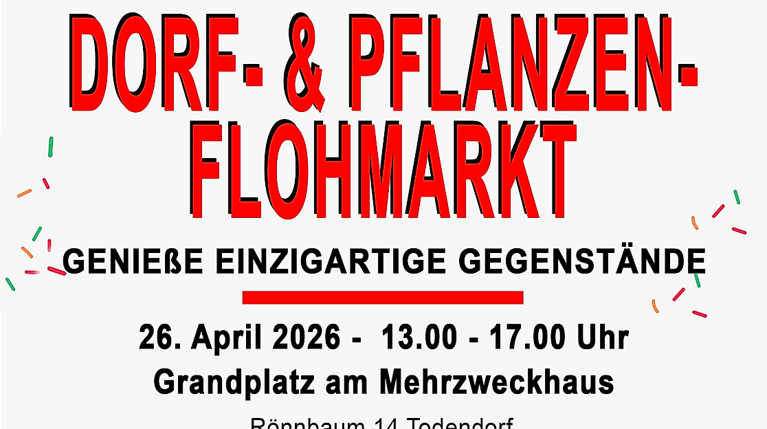 Plakat Dorf- & Pflanzenflohmarkt Todendorf