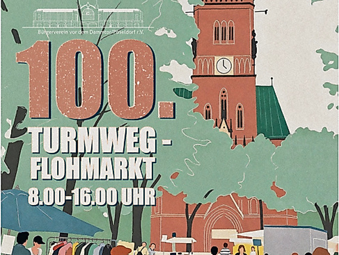 Plakat 100. Turmweg Flohmarkt