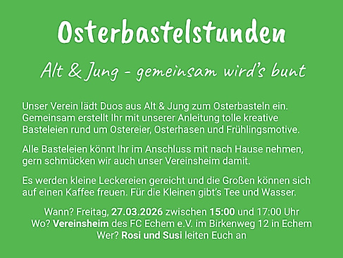 Osterbastelstunde - Alt & Jung: Gemeinsam wird’s bunt