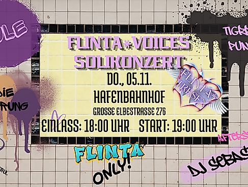 Werbung Querformat – Flinta* Voices Solikonzert