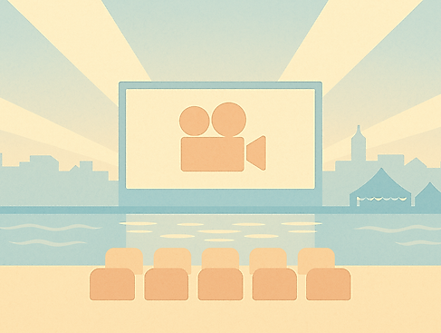 Freiluft-Kino am Wasser