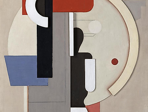 Willi Baumeister: Mauerbild mit Halbkreis (Figur und Kreissegment), 1923