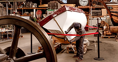 Restaurierung im Deutschen Hafenmuseum