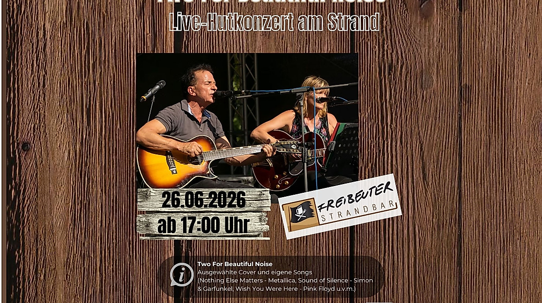 Live Musik am Strand mit Two for Beautiful Noise