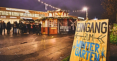 Eingang Wintergarten St. Pauli Weihnachtsmarkt Rindermarkthalle