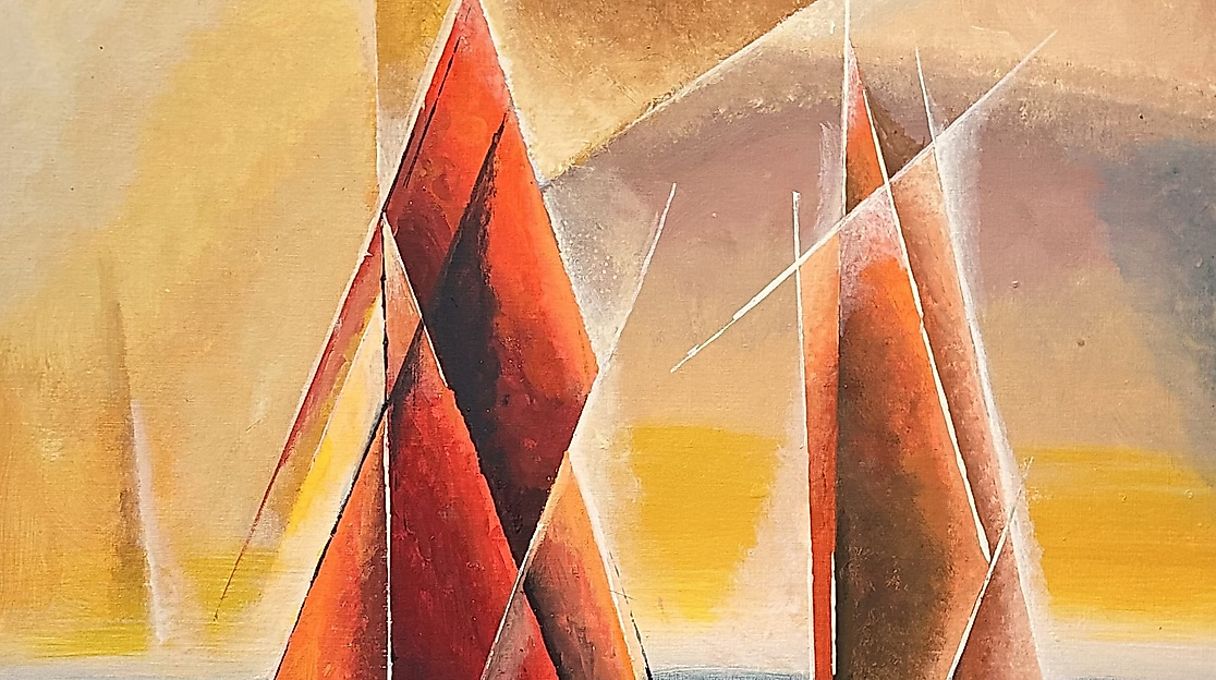 Rochus Langer, Roter Segler, 86x60 cm, Ölmalerei