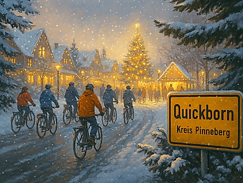 Fahrradtour durch das winterliche Quickborn – Ziel Weihnachtsmarkt