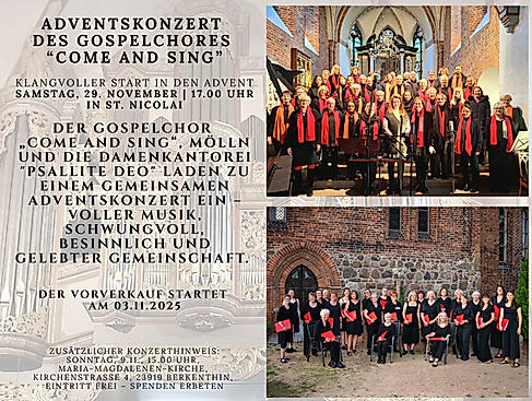 Gospelchor "Come and Sing" und Damenkantorei Psallite Deo aus Berkenthin, Ltg. Ingrid Kunstreich