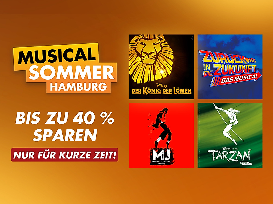 Ticketaktion mit bis zu 40 % Rabatt auf ausgewählte Musicals
