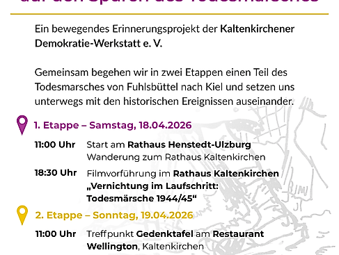 Veranstaltungsplakat „Geschichte erwandern- auf den Spuren des Todesmarsches“