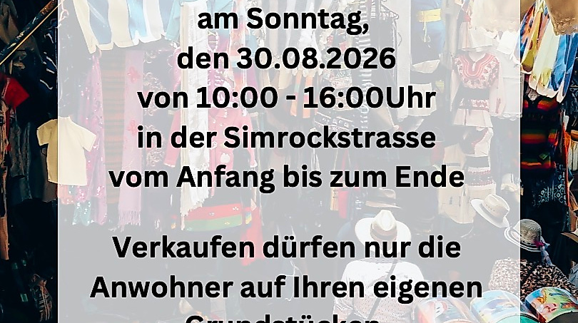 privater Simrockstr. Flohmarkt