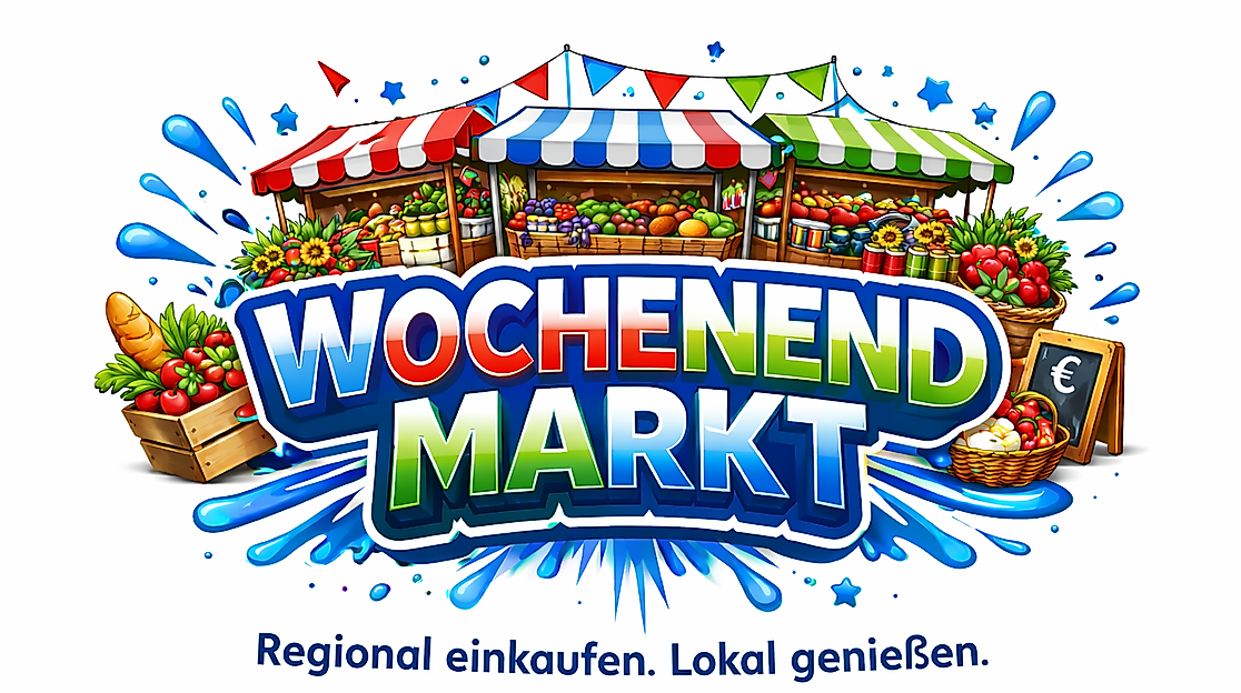 Wochenendmarkt Logo mit Slogan