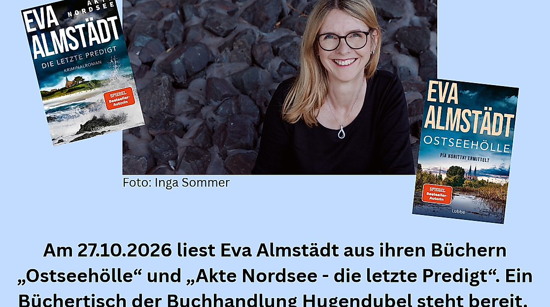 Plakat zur Lesung mit Eva Almstädt