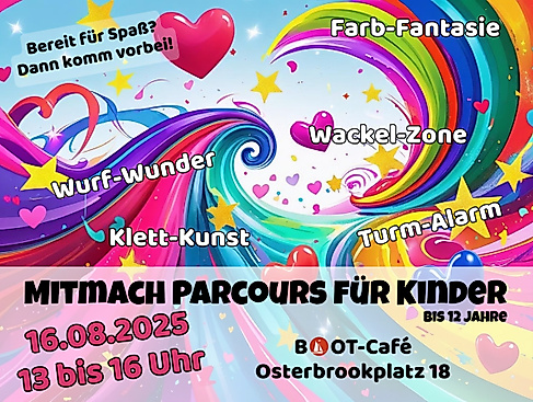 Mitmach Parcours für Kinder BOOT Cafe
