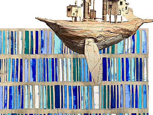 Plakat der Ausstellung
schwebendes Objekt vor abstraktem Bild