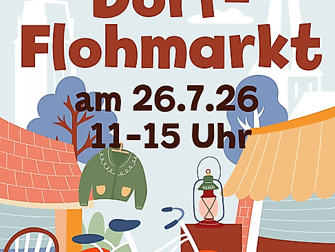 Plakat des 2. Petersdorfer Dorf-Flohmarktes